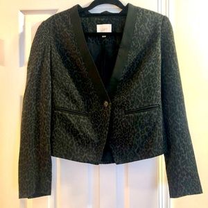 Women’s size 2 LOFT blazer, gray/black cheetah pattern